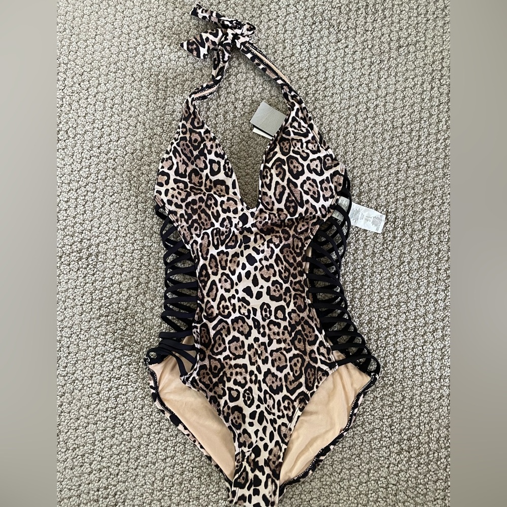 NWT Kenneth Cole Animal Print One Piece Swim Suit